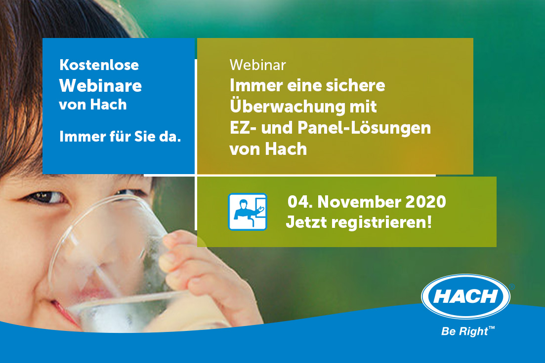 Kostenloses Webinar am 04. November: Online Wasseranalyse im industriellen Kreislauf - zuverlässige und sichere Messung mit EZ und Panel-Lösungen von Hach